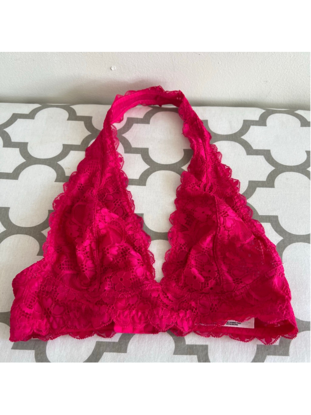 Free People Intimately Bundle S Lace Halter Bralette Pink & White S